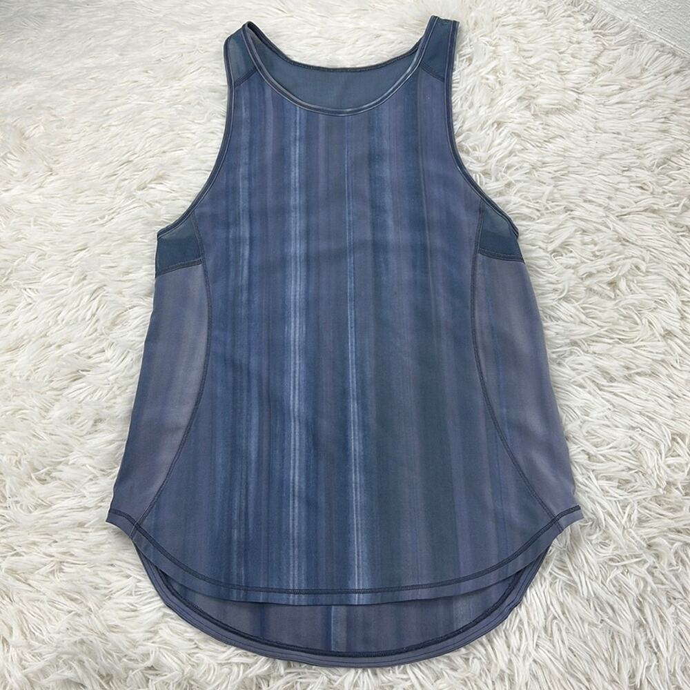 Lululemon Sculpt Tank Brushed Spray Dye White Code Blue